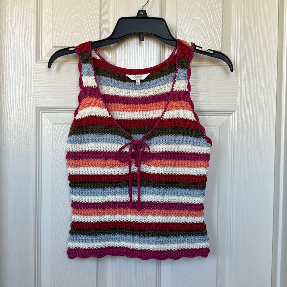 Striped Crochet Tank Top